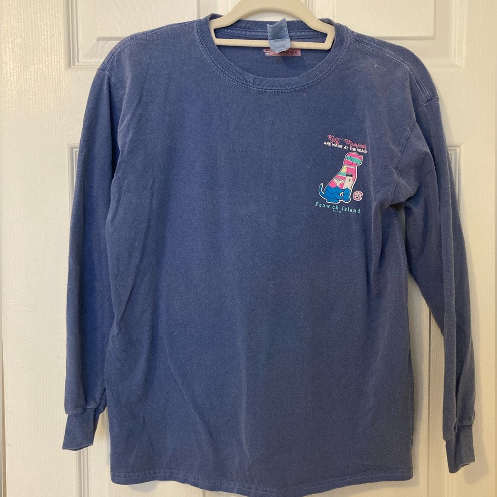 Fins, blue long sleeve T-shirt